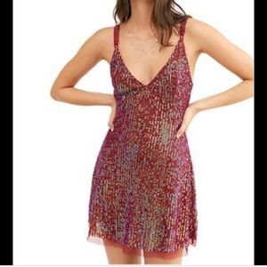 Free People Gold Rush Mini Dress.